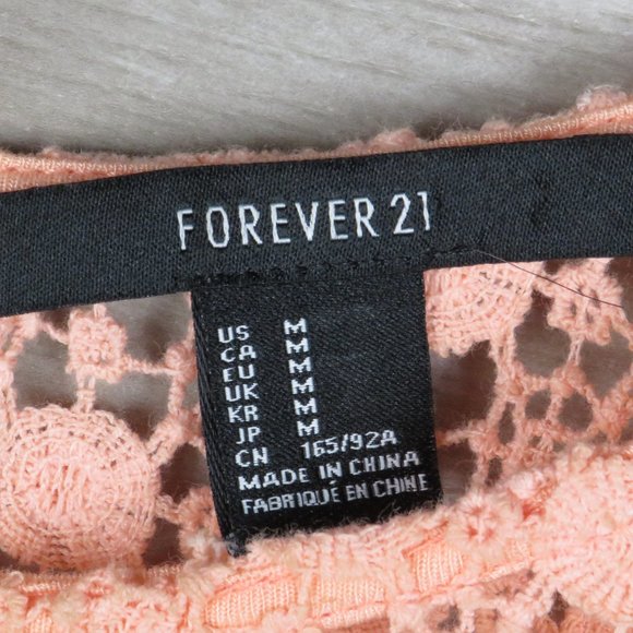 Forever 21* Women's Long Sleeve Crew Neck Crochet Open-Knit Pullover Sweater~ M - Picture 6 of 11